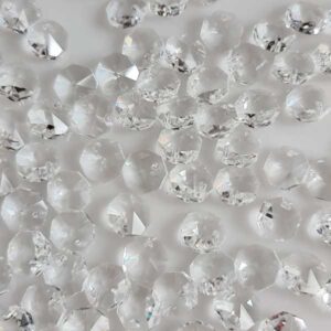 10mm clear octagons with 1 hole