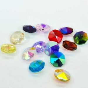14mm AB crystal octagons with 1 hole