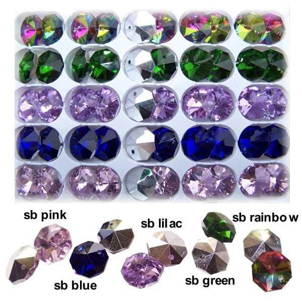 14mm octagon crystals with silver back 14mm octagon crystals with silver back