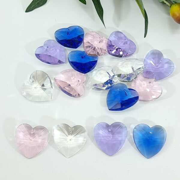 28mm heart crystals