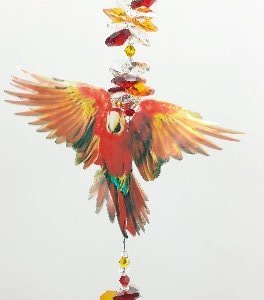 red macaw suncatcher- large size