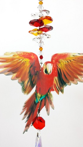 red macaw suncatcher- small size