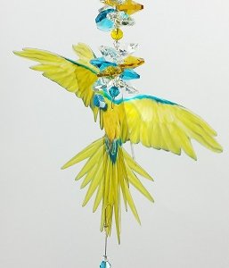 blue yellow macaw suncatcher large