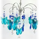 blue butterfly crystal suncatcher chandelier