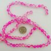 8mm glass crackle beads pink clear