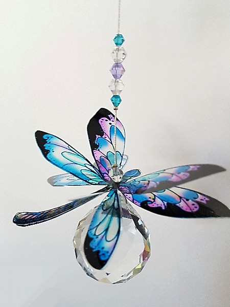 dragonfly suncatcher blue lilac