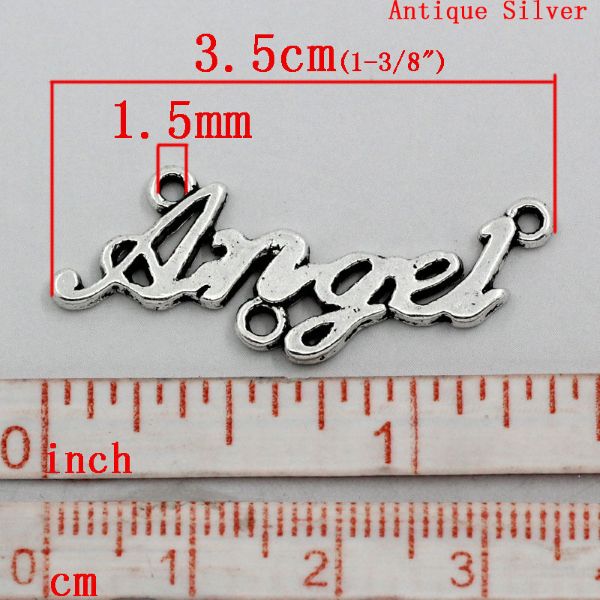Angel Charm with letters size