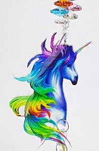 rainbow unicorn crystal suncatcher