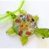 glass turtle charm set of 3