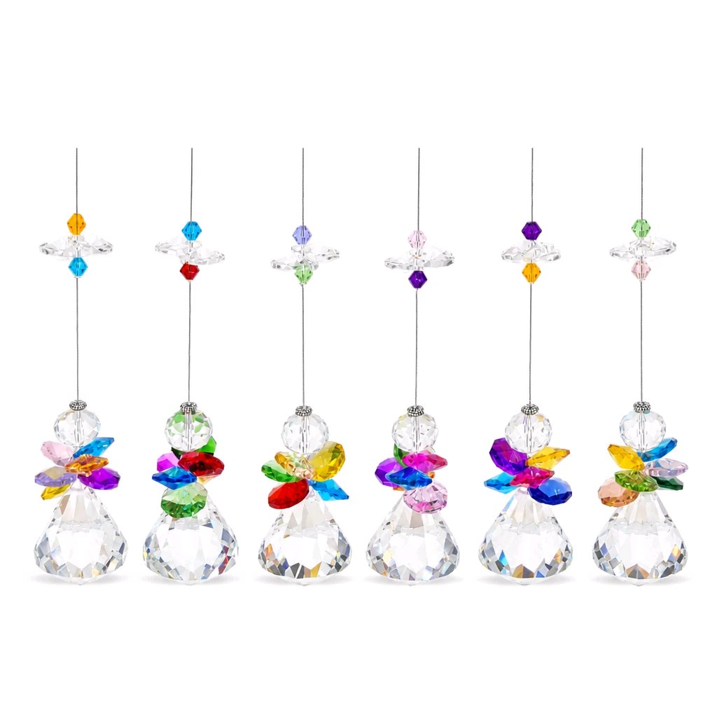 Diamond Ball Angel Crystal Suncatchers in assorted handmade pastel colour combinations