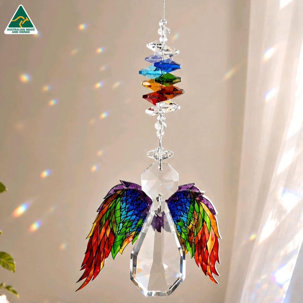 Chakra Angel Crystal Suncatcher Chakra Angel Crystal Suncatcher handmade in Australia with rainbow crystal prism