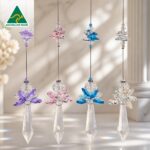 Angel suncatcher with crystal icicle prism in assorted colours