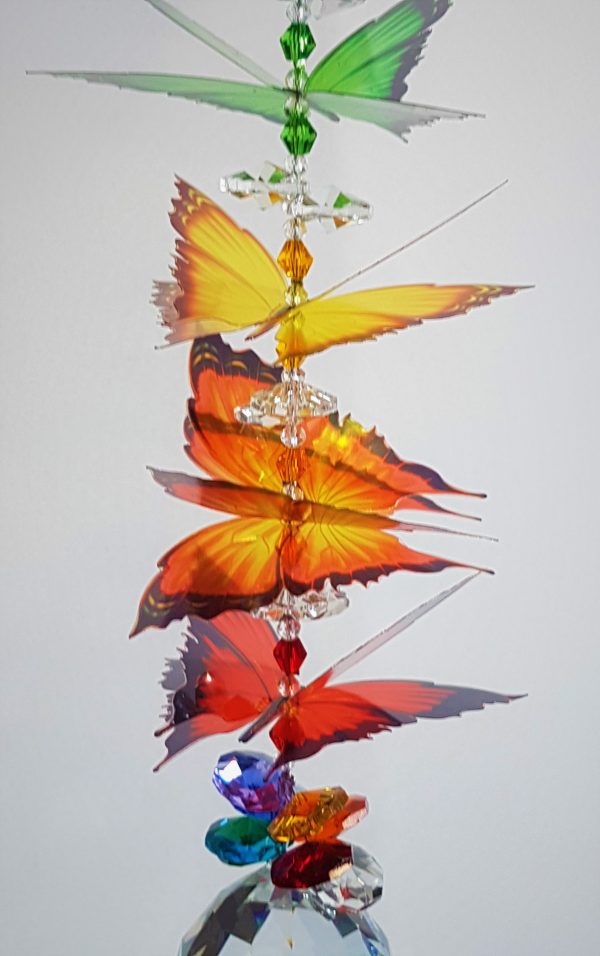 7 butterfly chakra suncatcher