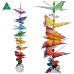 large chakra suncatcher with 7 butterflies