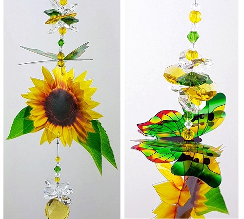 sunflower butterfly suncatcher
