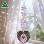 Mum angel wing crystal suncatcher in assorted colours