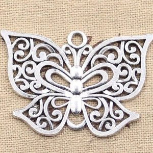 4pcs Charms Hollow Butterfly 35x50mm Antique Making Pendant Fit Vintage Tibetan Silver Color DIY Bracelet Necklace.jpg Q90.jpg 
