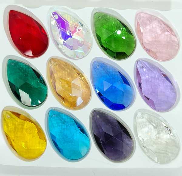 38mm teardrop crystals 12 colors