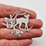 Filigree Cat and Moon Charm #3- pack of 2