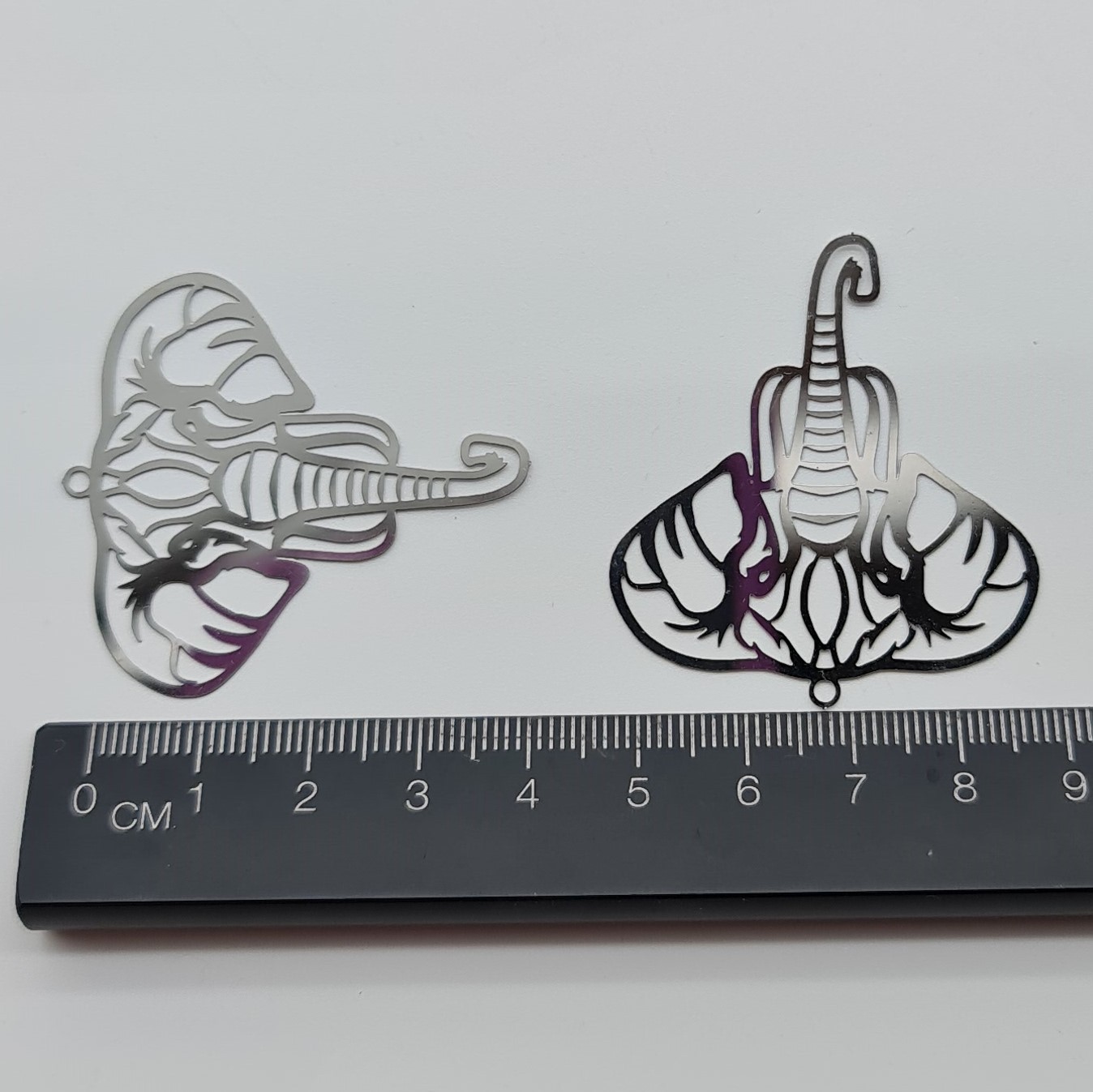 Filigree Elephant Charm pack of 2