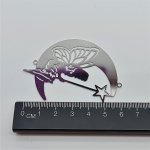 Stainless Steel Filigree Fairy Moon Charm. Fairy charms and pendants for making suncatchers, jewelry and crafts.