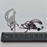 Stainless Steel Cat and Moon Charm #2- pack of 2