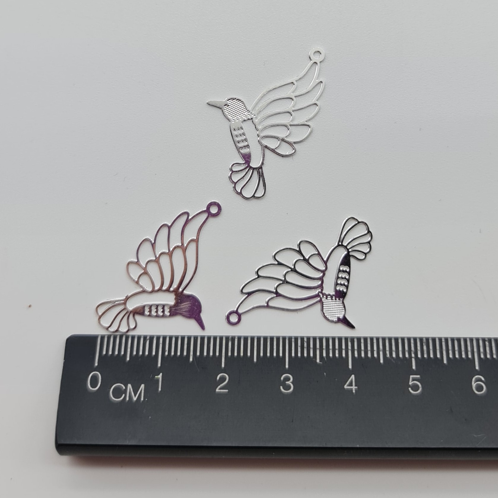Filigree Bird Charm small pack of 3