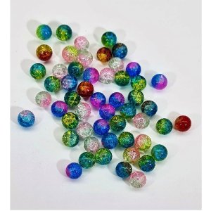 50pc mixed crackle beads 6mm