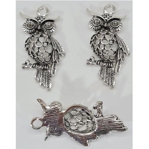 owl charm #7 pack of 4