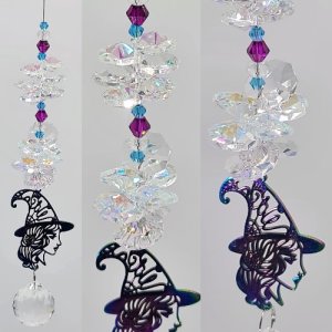 witch sucatcher with clear ball and clear crystal clusters 2