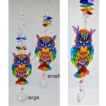 rainbow owl suncatcher sizes