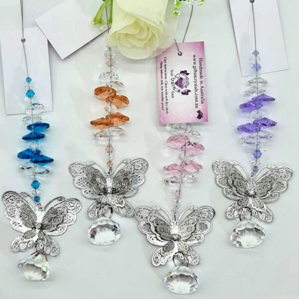 petite silver butterfly suncatchers