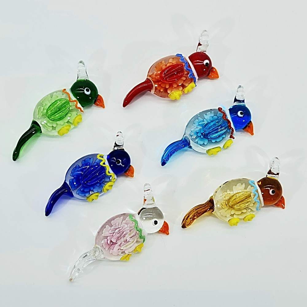 glass birds set of 6