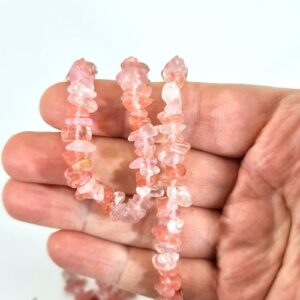 cherry quartz chip beads