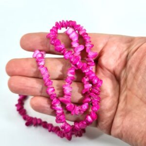 hot pink shell chip beads