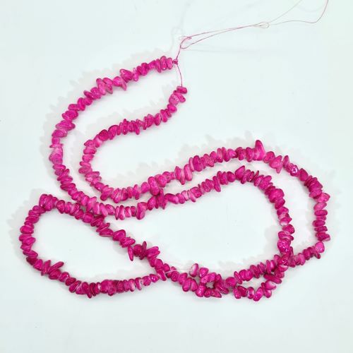 hot pink shell chip beads