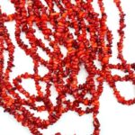 red coral chip beads