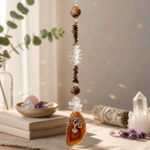 agate tigers eye tree of life suncatcher