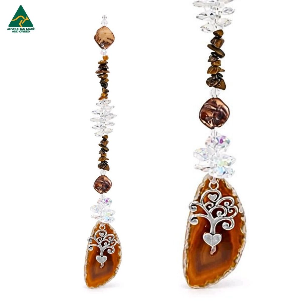 agate tigers eye tree of life suncatcher