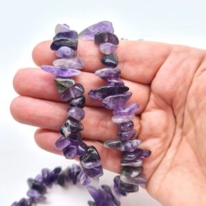 Large amethyst gem chip beads