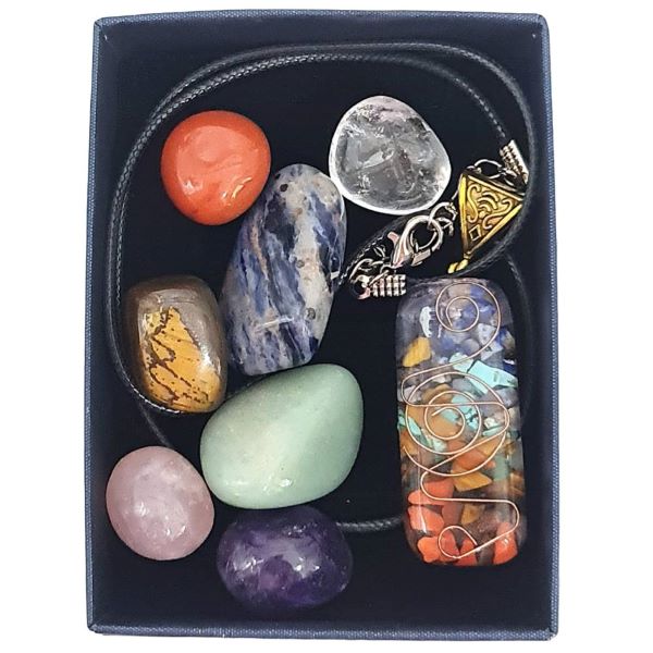 Orgonite pendant tumblestone gift set gift boxed -1