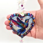 colorful hummingbird crystal suncatcher