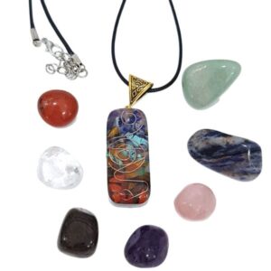 Orgonite pendant tumblestone gift set -1