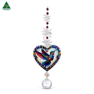colorful hummingbird crystal suncatcher gift