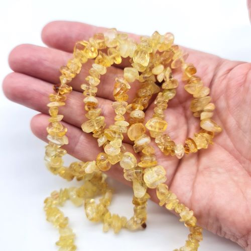 citrine gem chip beads 80cm