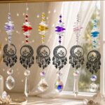 dreamcatcher suncatchers in a window