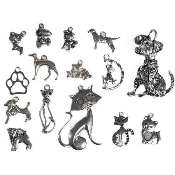 15pc dog cat chearm set
