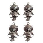 cute owl charm #2 pack of 4
