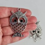 large owl charm front