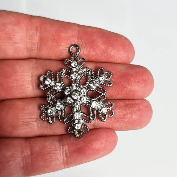 rhinestone snowflake charm 40mm rhinestone snowflake charm 40mm